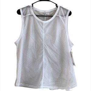 Sage Collective White Mesh Tank Top X-Large